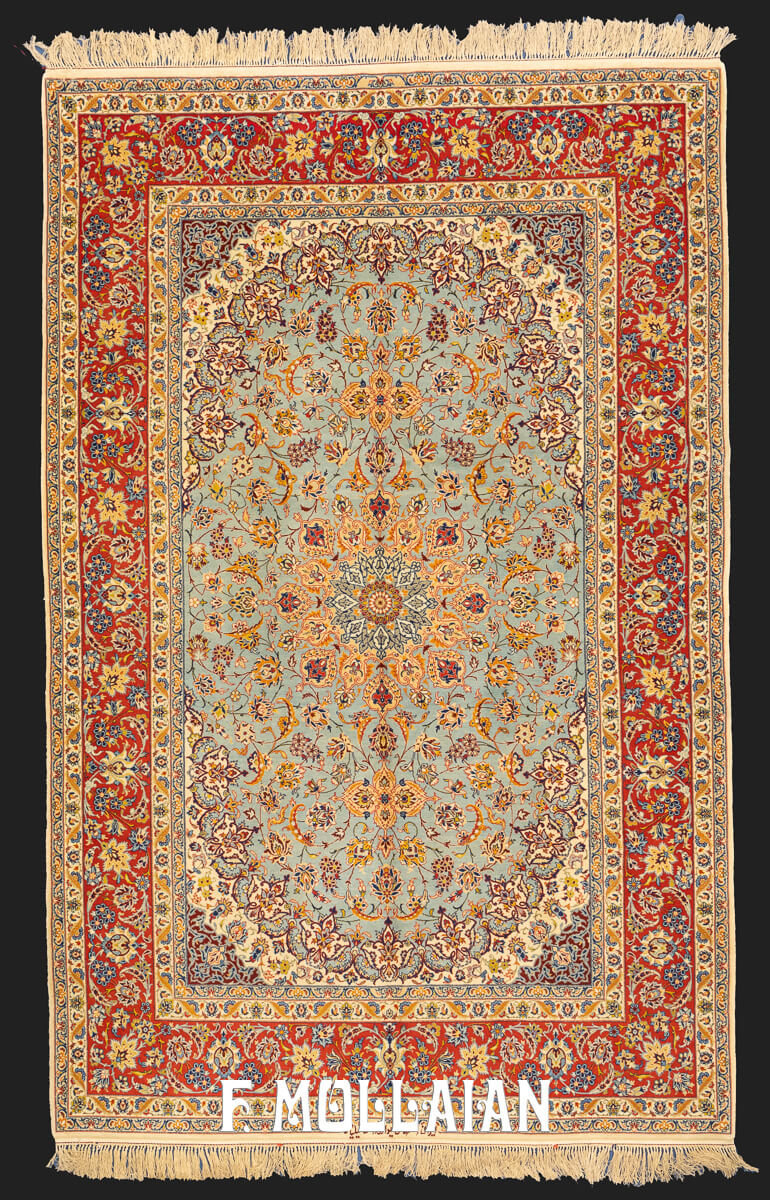 Tapis Ispahan Chaînes de Soie n°:42797440
